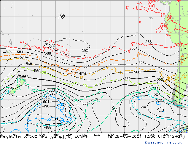 Z500/Rain (+SLP)/Z850 ECMWF mar 28.05.2024 12 UTC