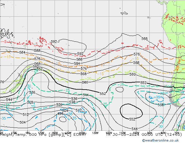 Yükseklik/Sıc. 500 hPa ECMWF Per 30.05.2024 00 UTC