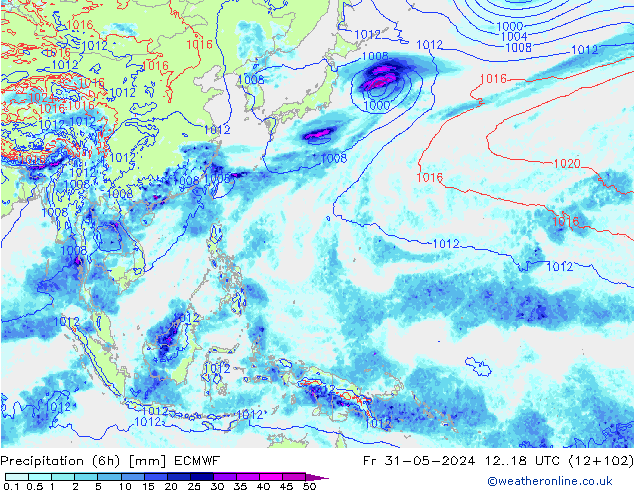 Z500/Yağmur (+YB)/Z850 ECMWF Cu 31.05.2024 18 UTC