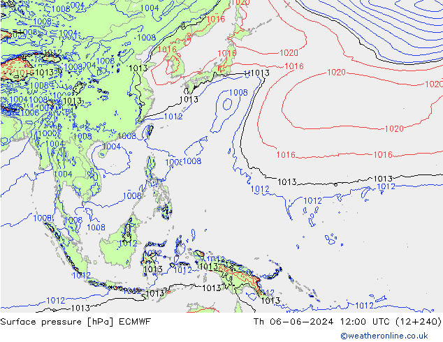 приземное давление ECMWF чт 06.06.2024 12 UTC