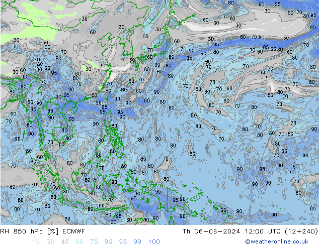 RH 850 hPa ECMWF Th 06.06.2024 12 UTC