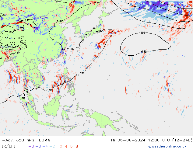 T-Adv. 850 hPa ECMWF Per 06.06.2024 12 UTC