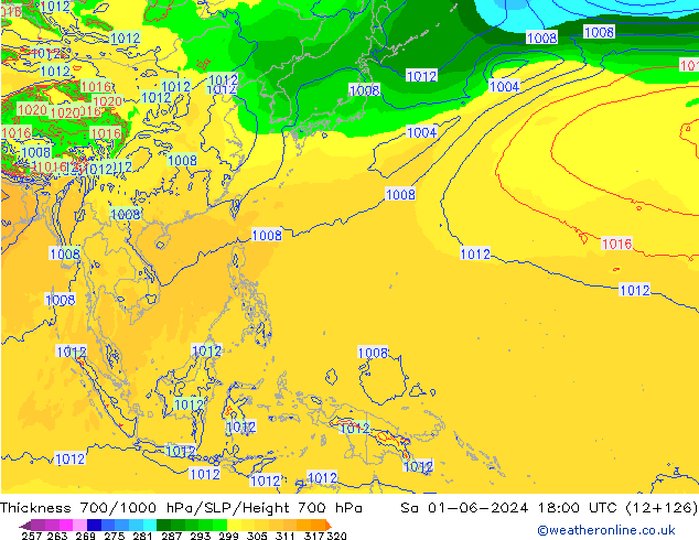 Thck 700-1000 hPa ECMWF  01.06.2024 18 UTC