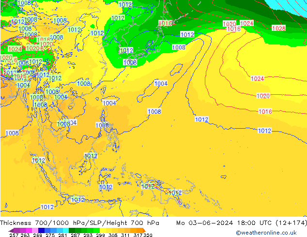 Thck 700-1000 hPa ECMWF Seg 03.06.2024 18 UTC