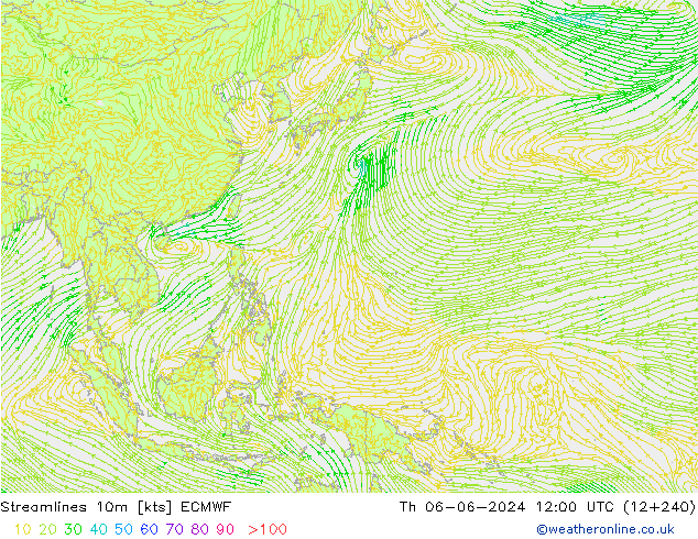 Rüzgar 10m ECMWF Per 06.06.2024 12 UTC