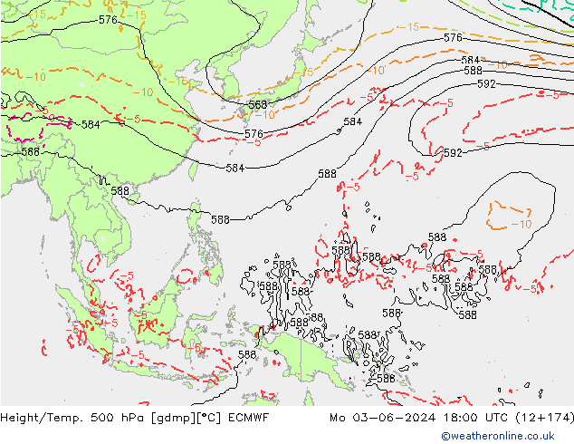 Z500/Regen(+SLP)/Z850 ECMWF ma 03.06.2024 18 UTC