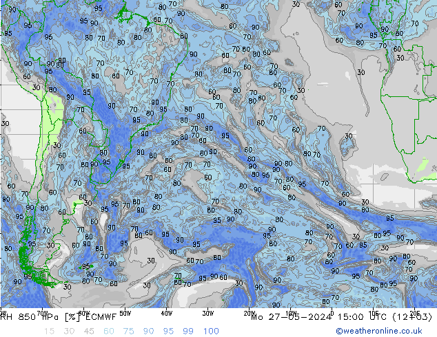 RH 850 hPa ECMWF Mo 27.05.2024 15 UTC