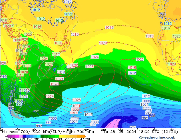 Thck 700-1000 hPa ECMWF  28.05.2024 18 UTC