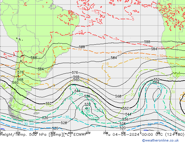 Z500/Rain (+SLP)/Z850 ECMWF mar 04.06.2024 00 UTC