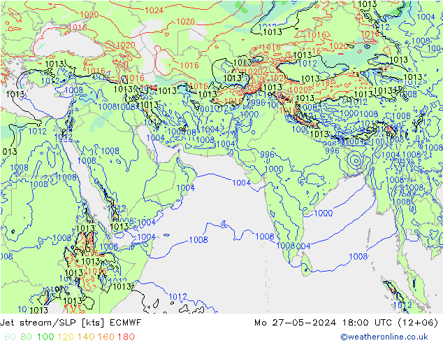 Straalstroom/SLP ECMWF ma 27.05.2024 18 UTC