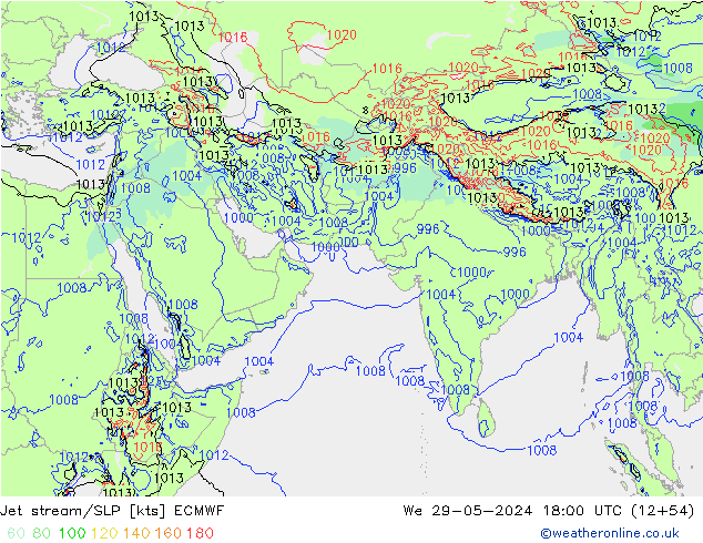 Polarjet/Bodendruck ECMWF Mi 29.05.2024 18 UTC