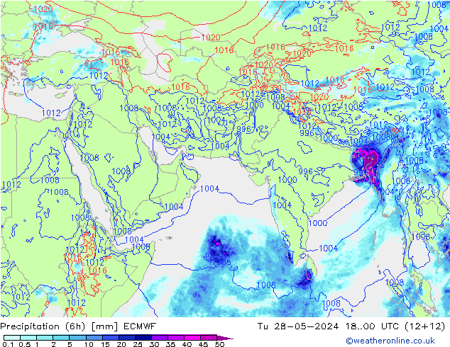 Z500/Regen(+SLP)/Z850 ECMWF di 28.05.2024 00 UTC