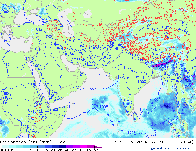 Z500/Rain (+SLP)/Z850 ECMWF Pá 31.05.2024 00 UTC