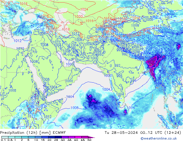 Yağış (12h) ECMWF Sa 28.05.2024 12 UTC