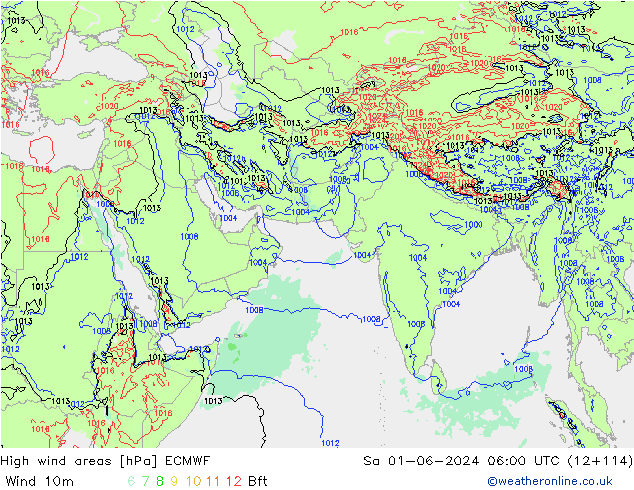 High wind areas ECMWF Sa 01.06.2024 06 UTC