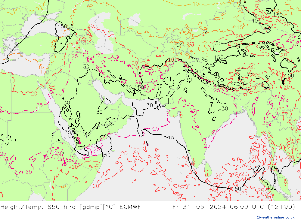 Z500/Rain (+SLP)/Z850 ECMWF Pá 31.05.2024 06 UTC