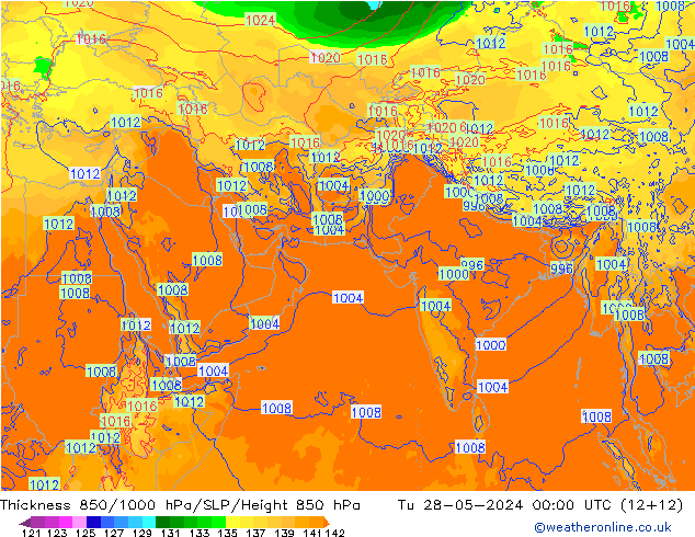 850-1000 hPa Kalınlığı ECMWF Sa 28.05.2024 00 UTC