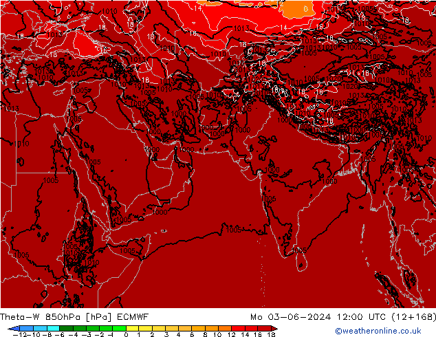 Theta-W 850hPa ECMWF Mo 03.06.2024 12 UTC