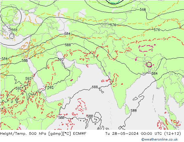 Z500/Regen(+SLP)/Z850 ECMWF di 28.05.2024 00 UTC