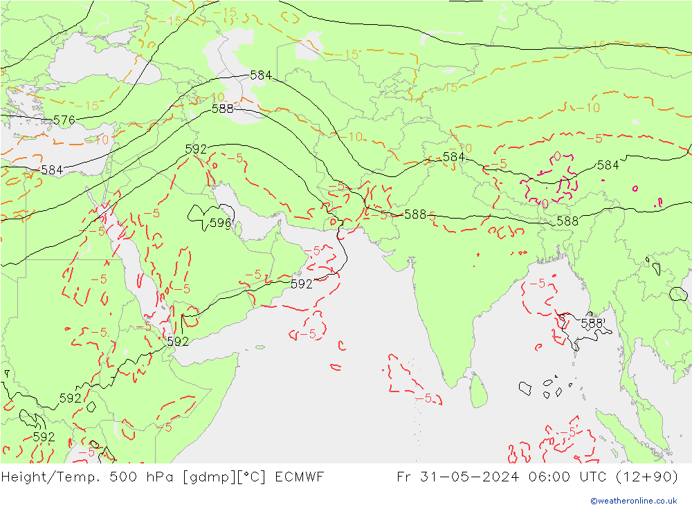 Z500/Rain (+SLP)/Z850 ECMWF Pá 31.05.2024 06 UTC