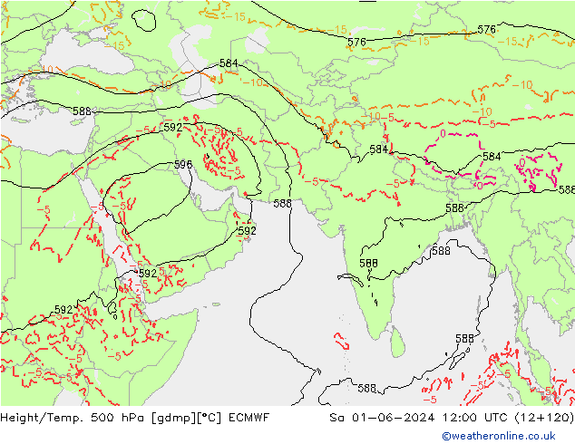 Z500/Rain (+SLP)/Z850 ECMWF sáb 01.06.2024 12 UTC