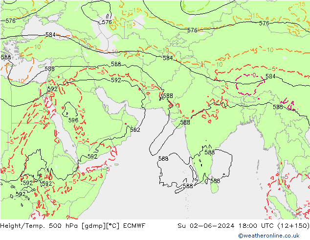 Z500/Regen(+SLP)/Z850 ECMWF zo 02.06.2024 18 UTC