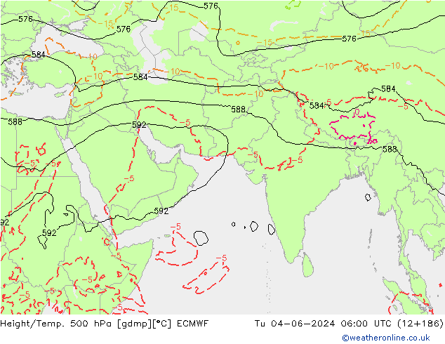 Height/Temp. 500 гПа ECMWF вт 04.06.2024 06 UTC