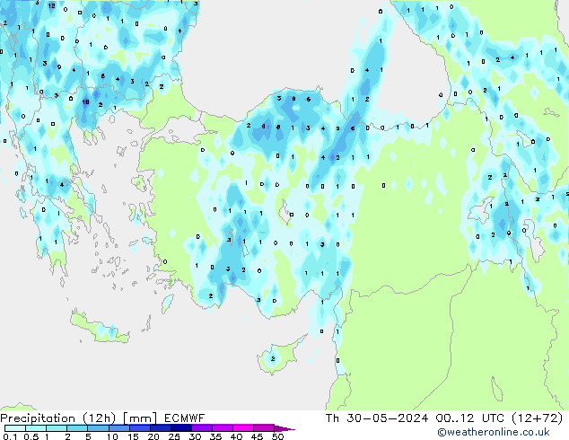 Yağış (12h) ECMWF Per 30.05.2024 12 UTC