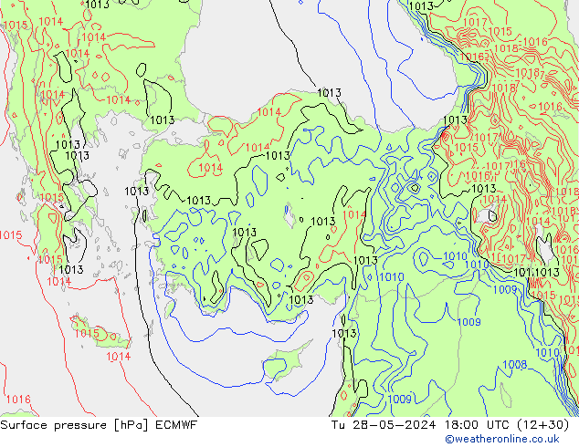 Pressione al suolo ECMWF mar 28.05.2024 18 UTC