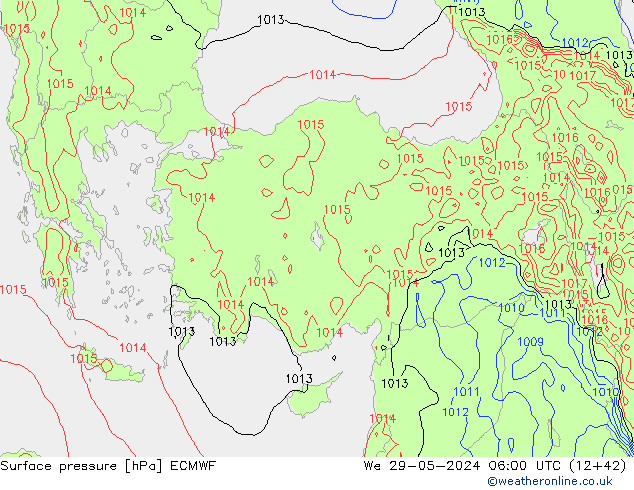 ciśnienie ECMWF śro. 29.05.2024 06 UTC