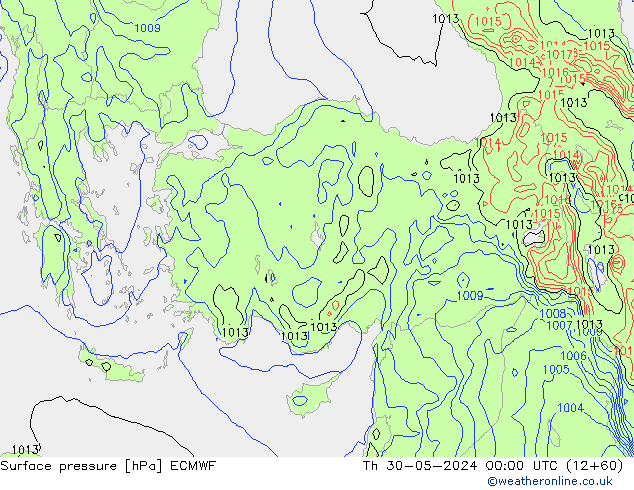 Yer basıncı ECMWF Per 30.05.2024 00 UTC