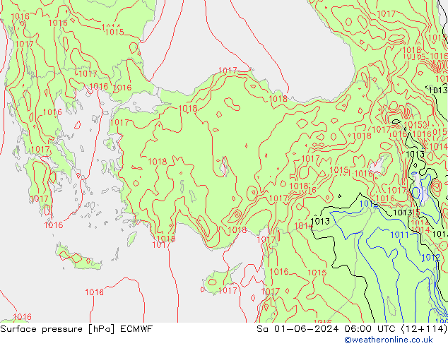 Luchtdruk (Grond) ECMWF za 01.06.2024 06 UTC