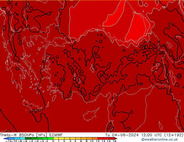 Theta-W 850hPa ECMWF mar 04.06.2024 12 UTC