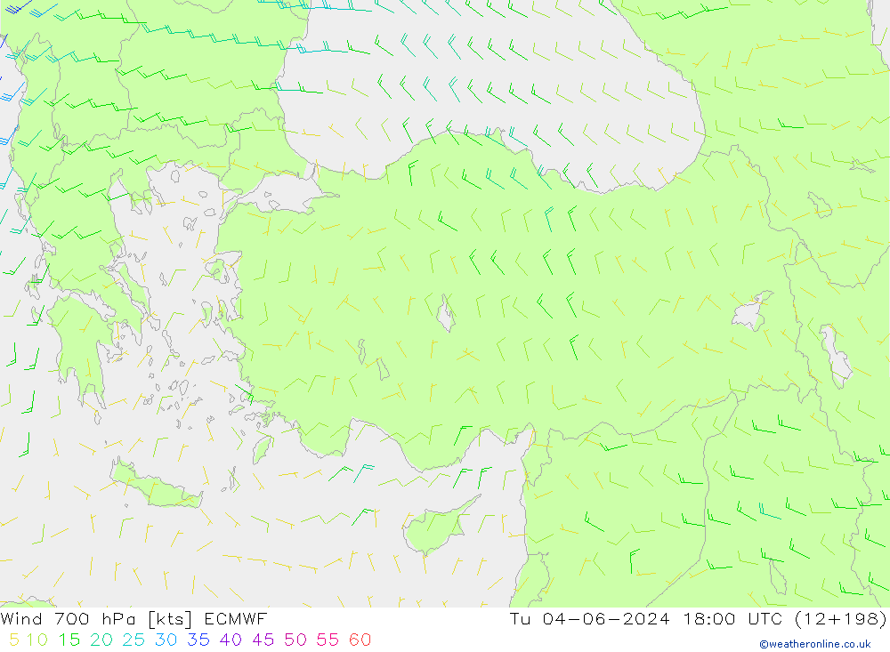 Wind 700 hPa ECMWF Di 04.06.2024 18 UTC