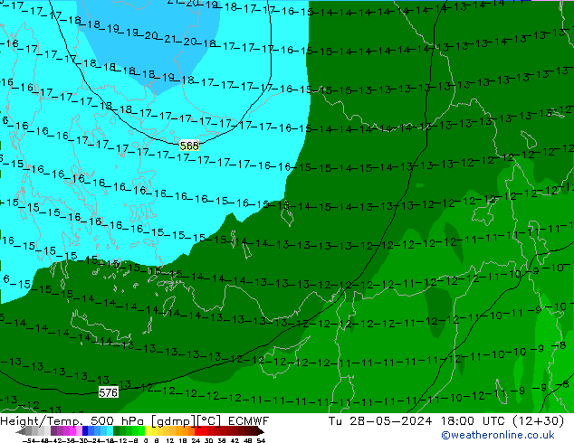 Z500/Rain (+SLP)/Z850 ECMWF mar 28.05.2024 18 UTC