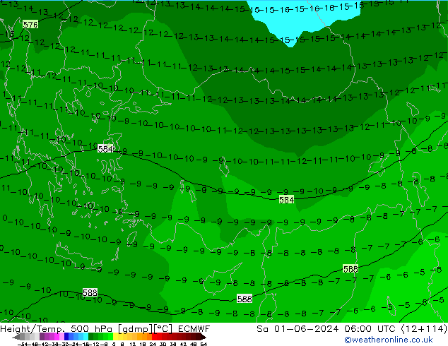 Z500/Rain (+SLP)/Z850 ECMWF Sa 01.06.2024 06 UTC