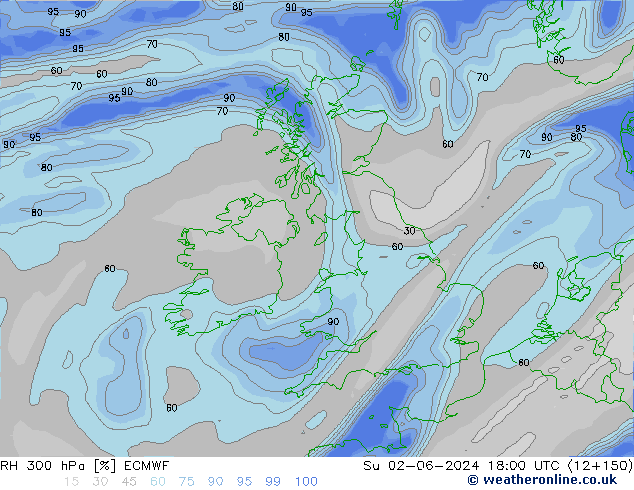 RH 300 hPa ECMWF Ne 02.06.2024 18 UTC