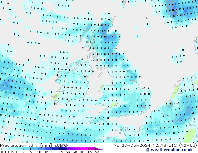 Z500/Rain (+SLP)/Z850 ECMWF lun 27.05.2024 18 UTC