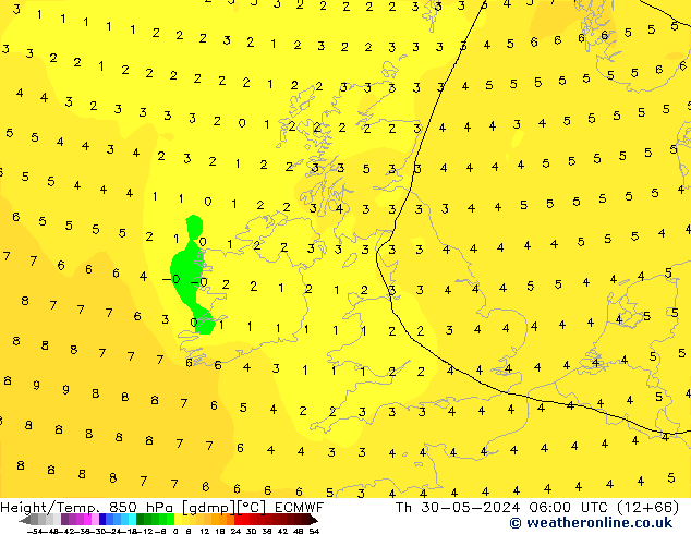 Z500/Rain (+SLP)/Z850 ECMWF  30.05.2024 06 UTC