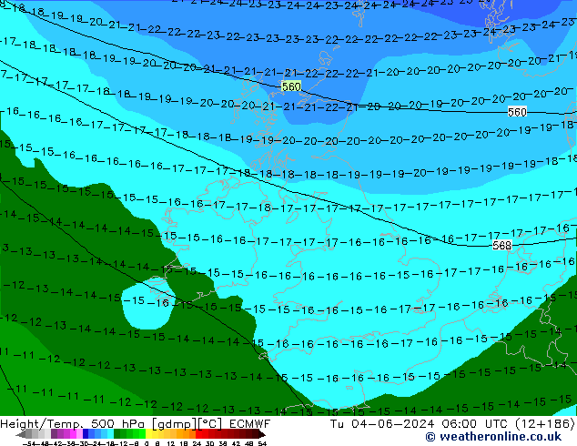 Z500/Rain (+SLP)/Z850 ECMWF mar 04.06.2024 06 UTC