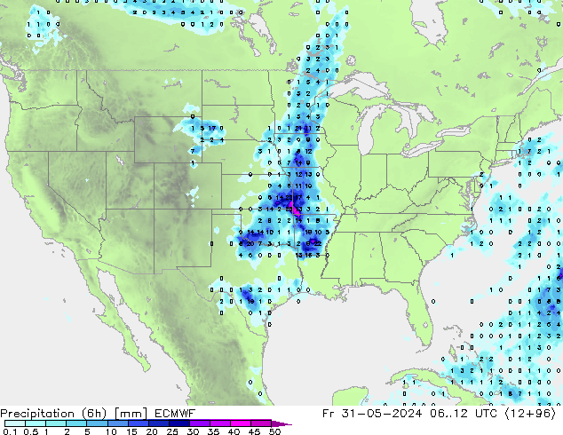 Z500/Rain (+SLP)/Z850 ECMWF pt. 31.05.2024 12 UTC