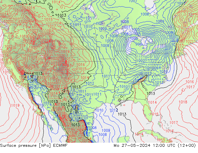 Surface pressure ECMWF Mo 27.05.2024 12 UTC