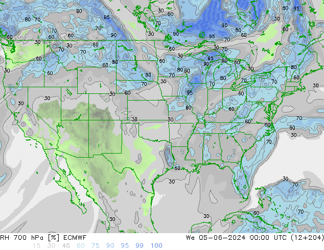 RH 700 hPa ECMWF We 05.06.2024 00 UTC