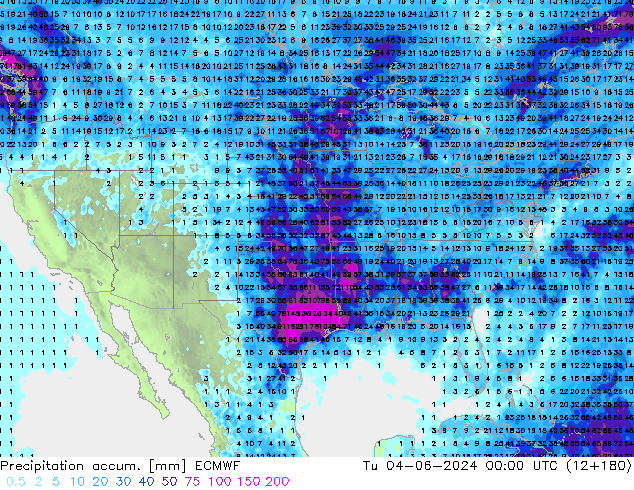 Precipitación acum. ECMWF mar 04.06.2024 00 UTC