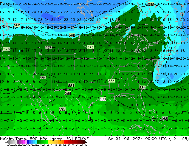 Z500/Rain (+SLP)/Z850 ECMWF Sa 01.06.2024 00 UTC