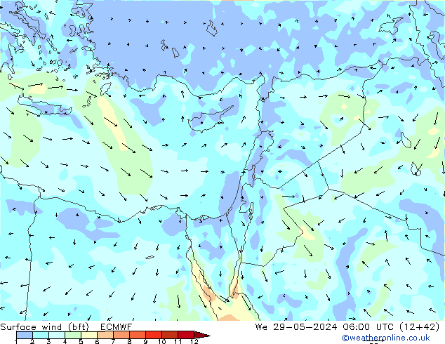  10 m (bft) ECMWF  29.05.2024 06 UTC