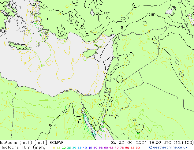 Isotachs (mph) ECMWF  02.06.2024 18 UTC