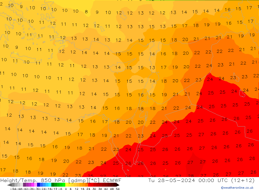 Z500/Rain (+SLP)/Z850 ECMWF Út 28.05.2024 00 UTC