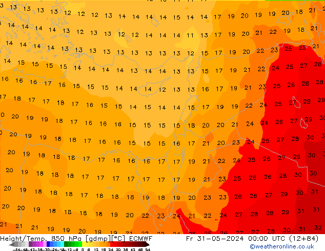 Z500/Rain (+SLP)/Z850 ECMWF Fr 31.05.2024 00 UTC