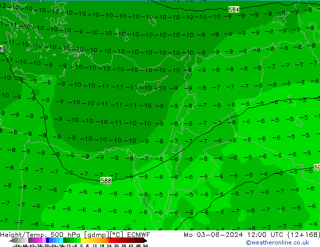 Z500/Rain (+SLP)/Z850 ECMWF  03.06.2024 12 UTC